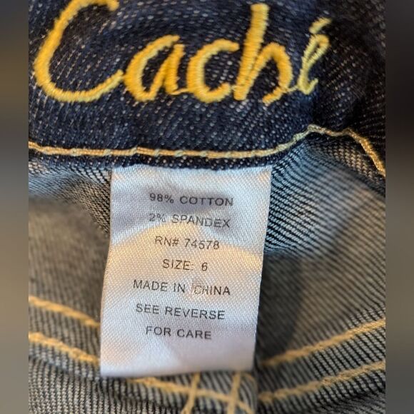 Cache Denim Studded Pocket Low Rise Bootcut Jeans - Picture 5 of 5